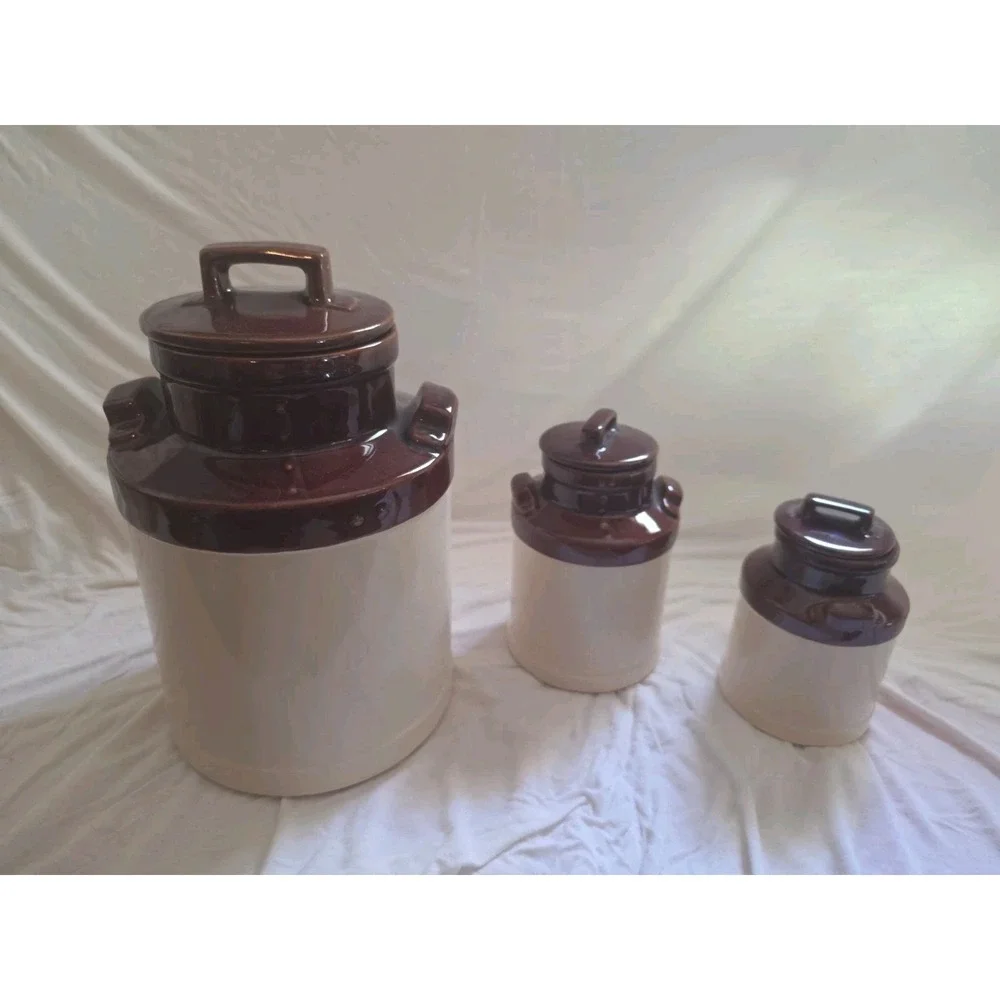 McCoy Pottery Canisters with Lids  Set of 3 Vintage